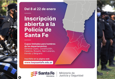 Inscripción abierta Policía de Santa Fe